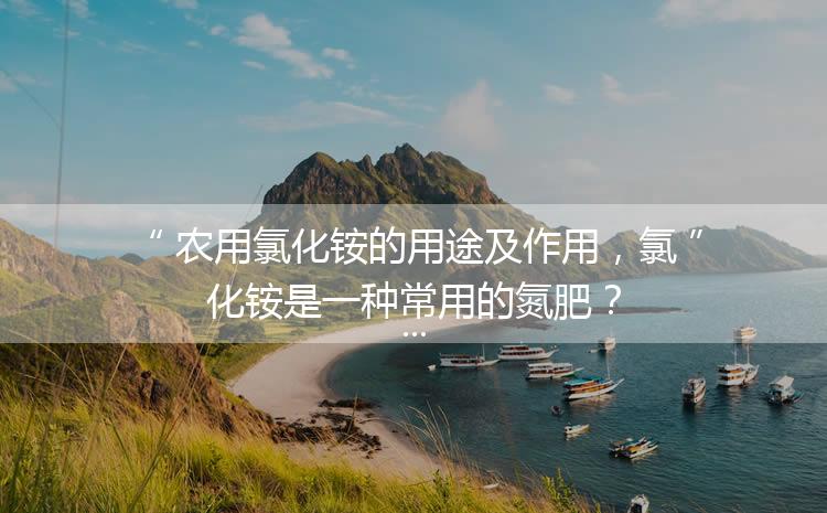 農用氯化銨的用途及作用，氯化銨是一種常用的氮肥？