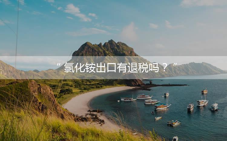 氯化銨出口有退稅嗎？